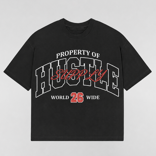 Property of Hustle Supply Worldwide ’26 Oversized Tee