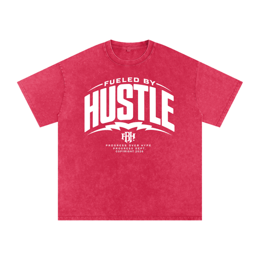Fueled By Hustle Tee — Pressure Red